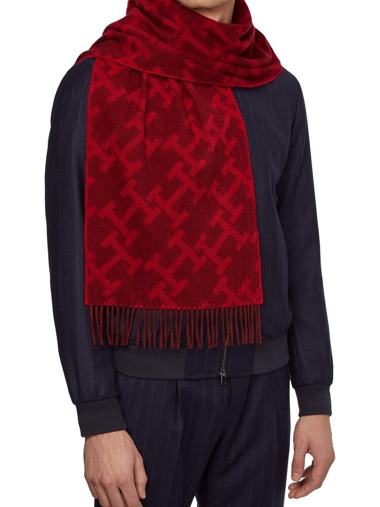 Tommy Hilfiger Red TH Monogram Scarf - Image 2 of 2