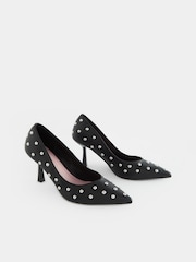 Black Forever Comfort® Studded Court Shoes - Image 5 of 10