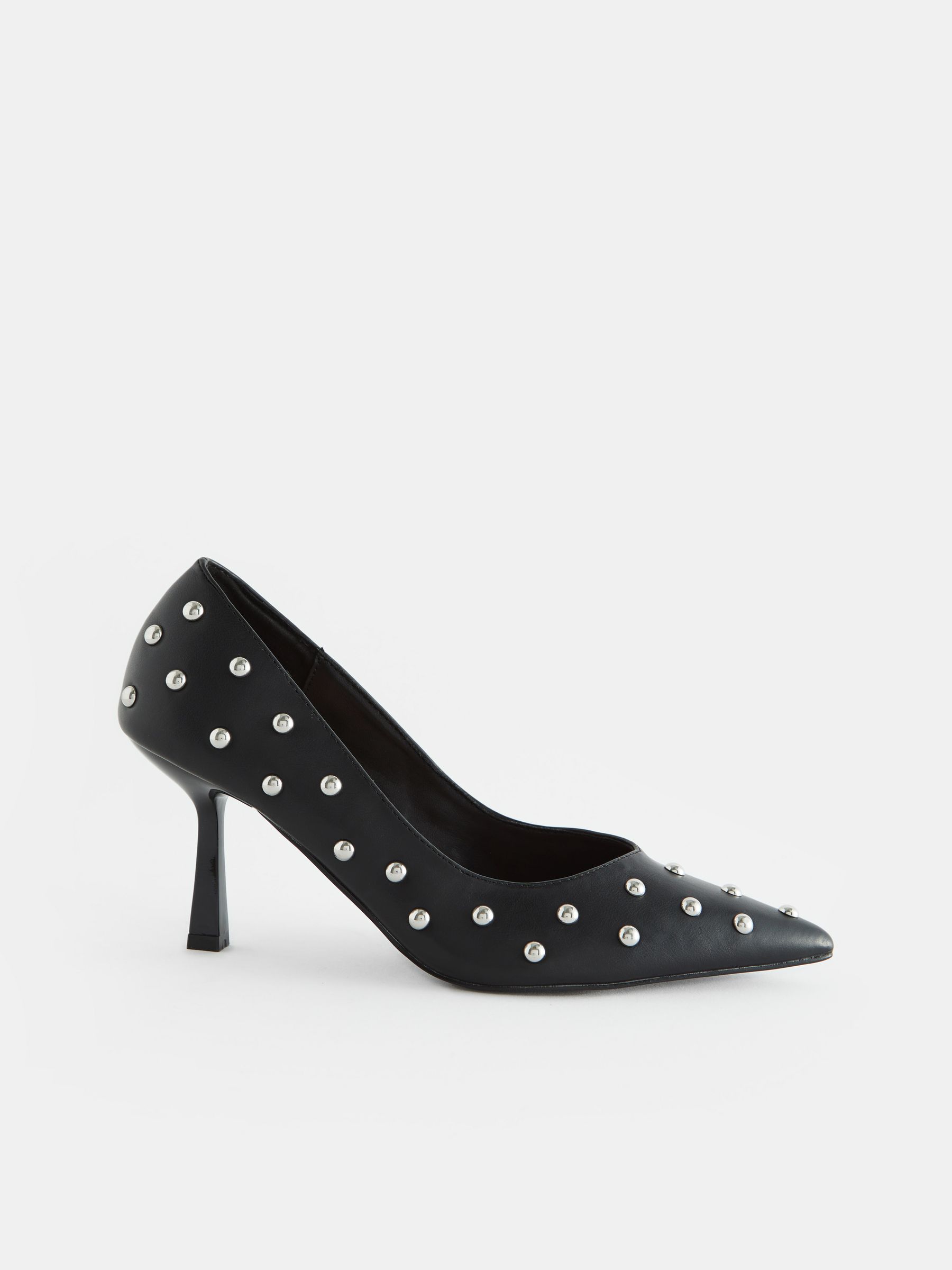 Black studded court shoes best sale