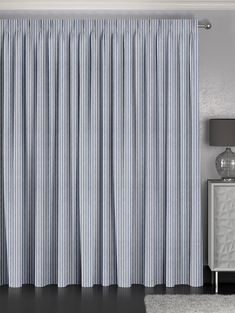 Navy Blue Franklin Made To Measure 100% Cotton Curtains - Image 2 of 9