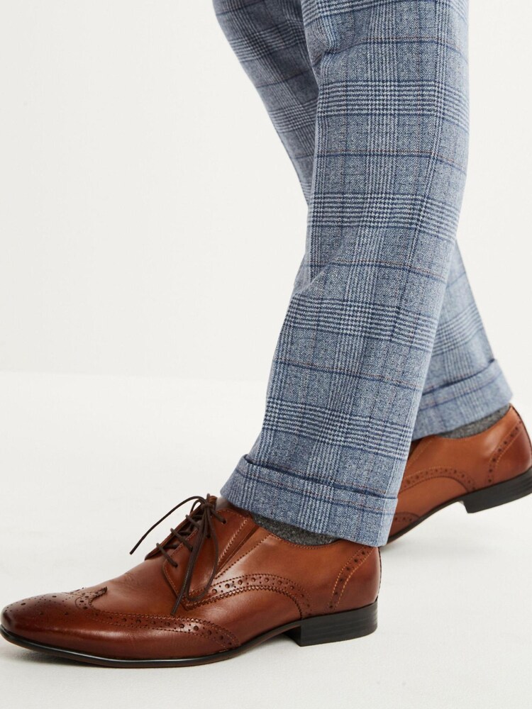 Tan Brown Leather Stretch Fit Brogues - Image 1 of 5