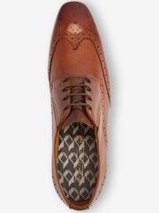 Tan Brown Leather Stretch Fit Brogues - Image 4 of 5