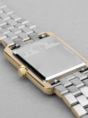 Accurist Rectangle Womens Gold Plated Two Tone Stainless Steel Bracelet Analogue Watch - Image 3 of 7