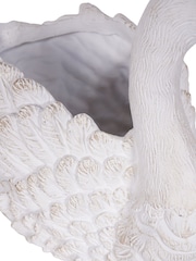 Laura Ashley White Large Distressed Swan Planter - Image 5 of 5