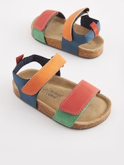 Multi Bright Colourblock Standard Fit (F) Corkbed Comfort Sandals - Image 1 of 6