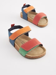 Multi Bright Colourblock Standard Fit (F) Corkbed Comfort Sandals - Image 3 of 6