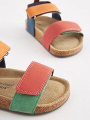 Multi Bright Colourblock Standard Fit (F) Corkbed Comfort Sandals - Image 4 of 6