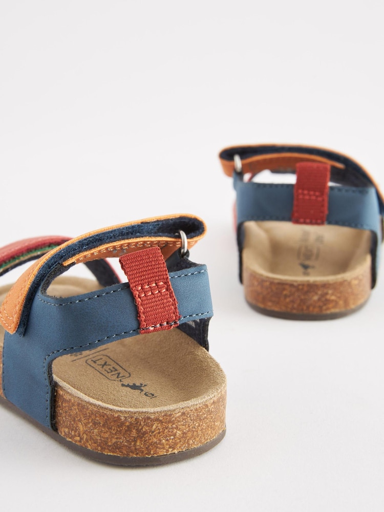Multi Bright Colourblock Standard Fit (F) Corkbed Comfort Sandals - Image 5 of 6