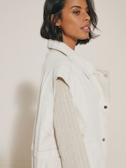 Ecru Cream Cotton Utility Gilet - Image 4 of 7