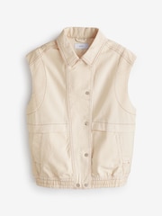 Ecru Cream Cotton Utility Gilet - Image 6 of 7