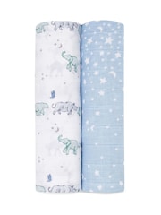 aden + anais Natural Large 100% Cotton Muslin Rising Star Blankets 2 Pack - Image 4 of 4