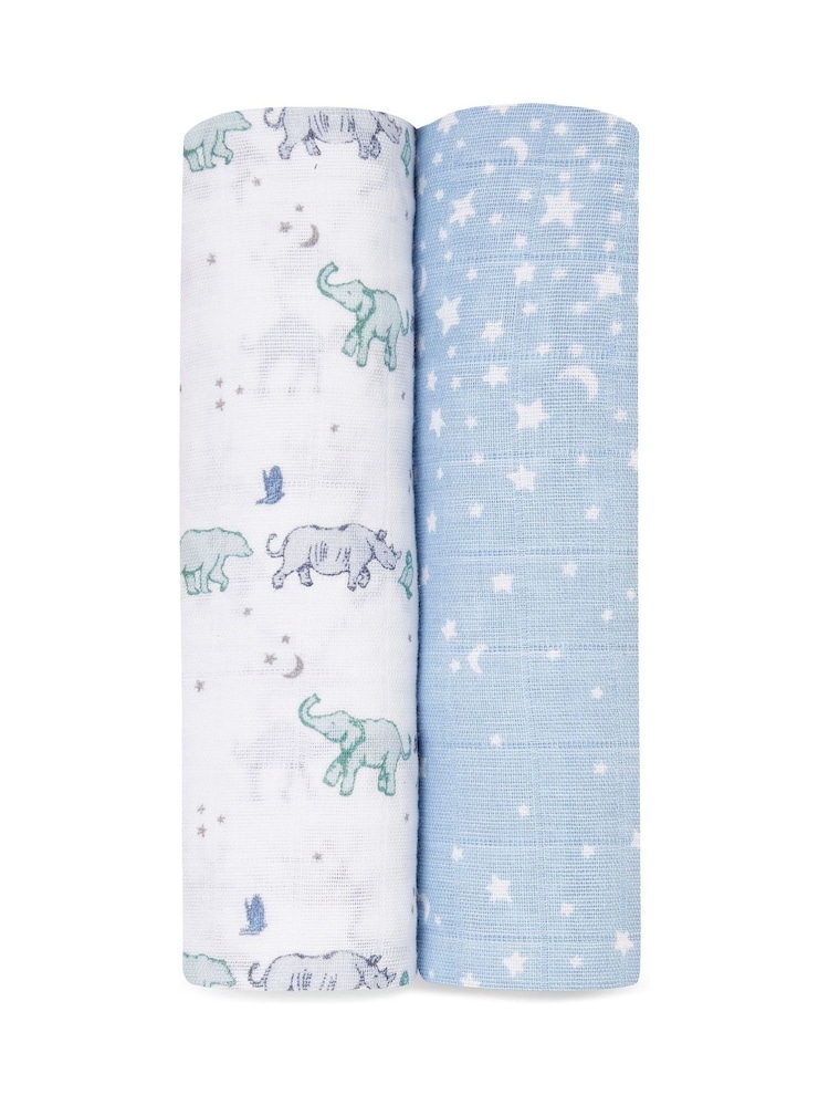aden + anais Natural Large 100% Cotton Muslin Rising Star Blankets 2 Pack - Image 4 of 4