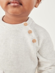 The White Company Cream Organic Cotton Snowy Penguin Pom Jumper - Image 2 of 5