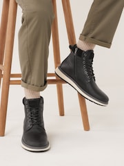 Joules Black Leather Boots - Image 1 of 7