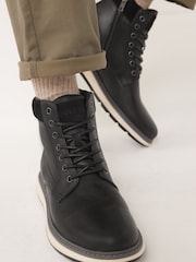 Joules Black Leather Boots - Image 2 of 7