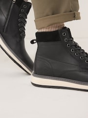 Joules Black Leather Boots - Image 3 of 7