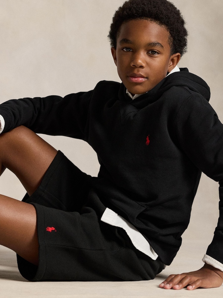 Polo Ralph Lauren Black Logo Jersey Hoodie - Image 2 of 6 Polo Ralph Lauren Black Logo Jersey Hoodie - Image 2 of 6