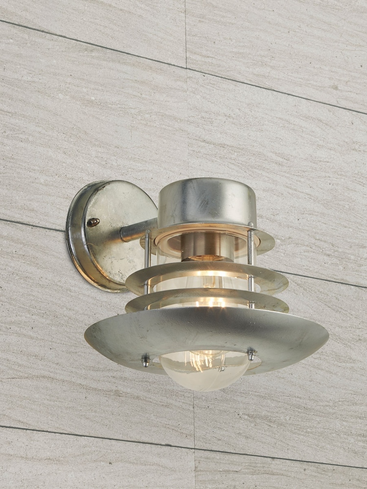 Searchlight Silver Max Lantern Outdoor Wall Light - Image 1 of 3 Searchlight Silver Max Lantern Outdoor Wall Light - Image 1 of 3