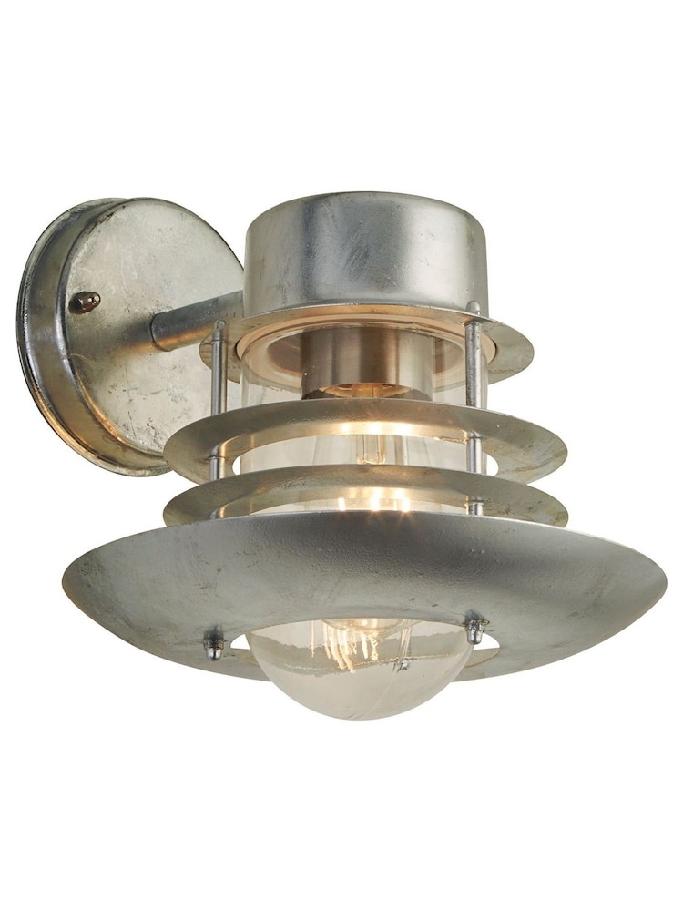 Searchlight Silver Max Lantern Outdoor Wall Light - Image 3 of 3 Searchlight Silver Max Lantern Outdoor Wall Light - Image 3 of 3