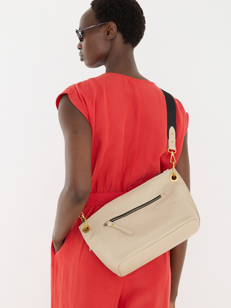 Oliver Bonas Cream Slouch Cross-Body Bag - Image 1 of 7 Oliver Bonas Cream Slouch Cross-Body Bag - Image 1 of 7