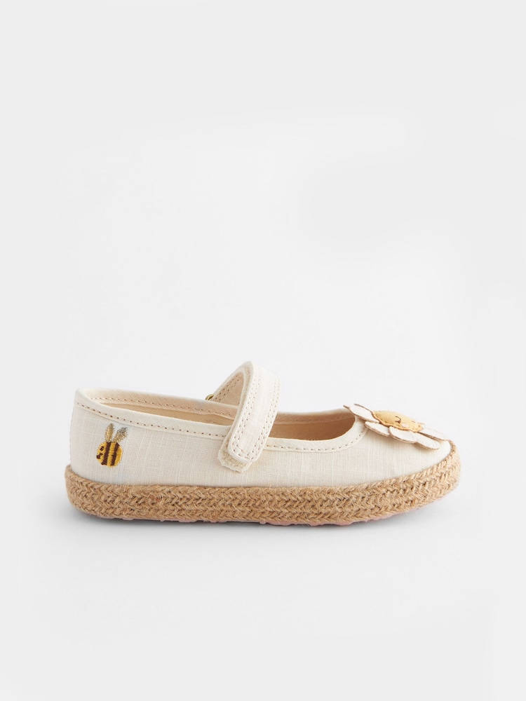 White Daisy Standard Fit (F) Mary Jane Shoes - Image 2 of 6