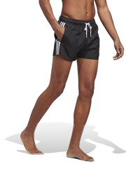 adidas Black Performance 3-Stripes Clx Very-Short-Length Swim Orange Shorts - Image 2 of 6