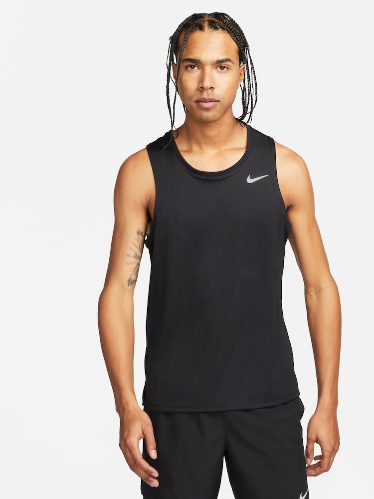 Nike Black Dri-FIT Miler Running Vest Top - Image 1 of 11