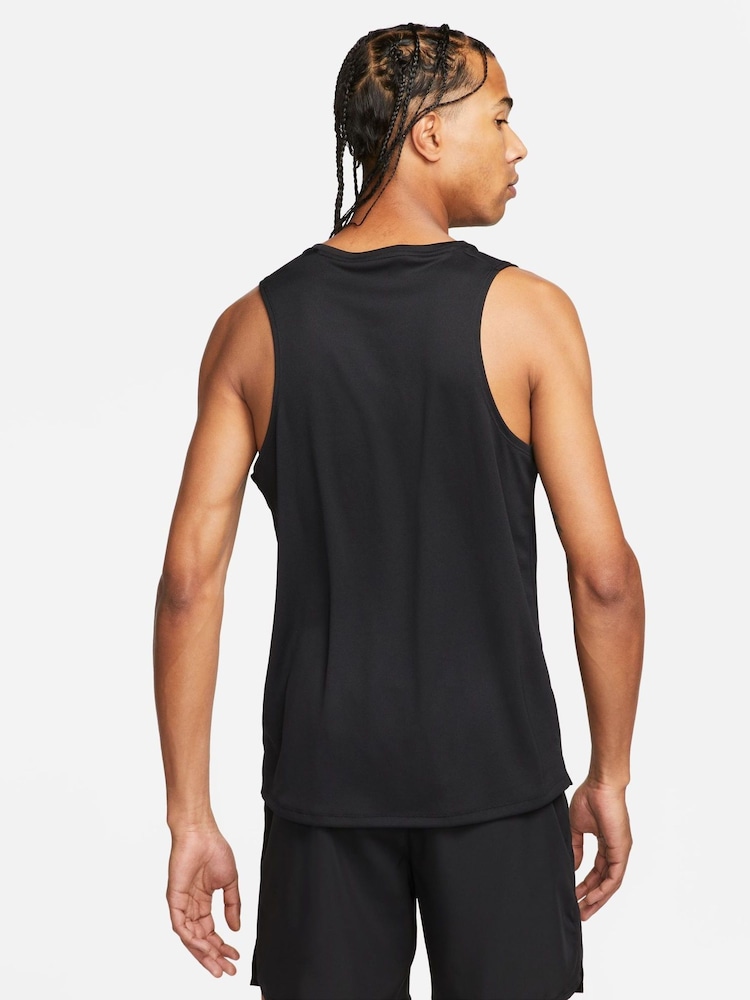 Nike Black Dri-FIT Miler Running Vest Top - Image 2 of 11
