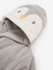 JoJo Maman Bébé Grey Penguin Cotton Dressing Gown - Image 2 of 2