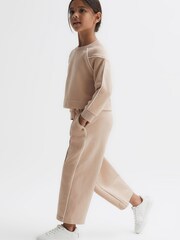 Reiss Camel Amina Junior Drawstring Stripe Joggers - Image 1 of 6