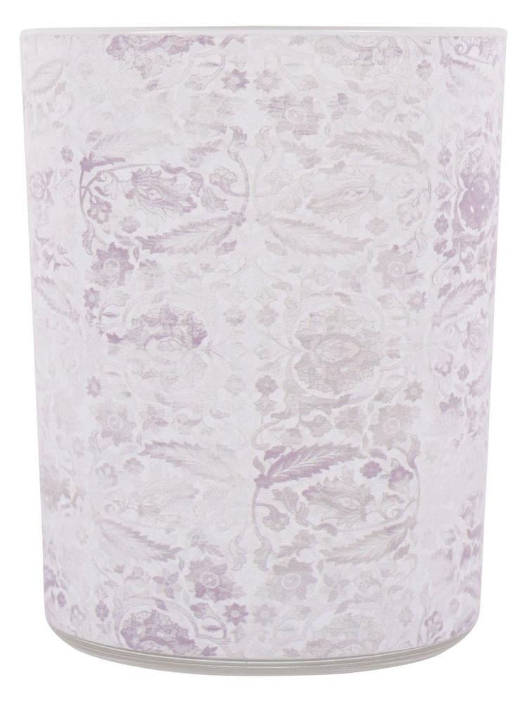 Laura Ashley Frosted Garner Leaf Glass Hurricane Candle Holder - Image 2 of 4