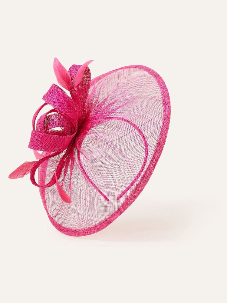 Accessorize Pink Penelope Sinamay Bow Band Fascinator - Image 1 of 5