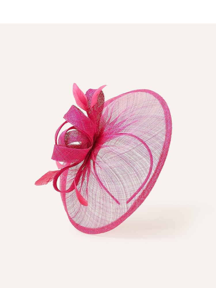 Accessorize Pink Penelope Sinamay Bow Band Fascinator - Image 2 of 5
