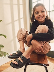 Black Chunky Double Strap Sandals - Image 1 of 6