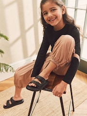 Black Chunky Double Strap Sandals - Image 2 of 6