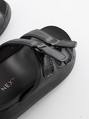 Black Chunky Double Strap Sandals - Image 4 of 6