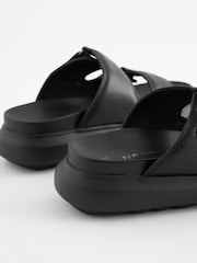 Black Chunky Double Strap Sandals - Image 5 of 6