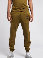Franklin & Marshall Green Mens 100% Cotton Arch Letter BB Joggers - Image 1 of 5
