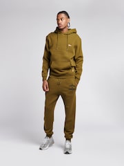 Franklin & Marshall Green Mens 100% Cotton Arch Letter BB Joggers - Image 3 of 5