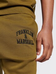 Franklin & Marshall Green Mens 100% Cotton Arch Letter BB Joggers - Image 4 of 5