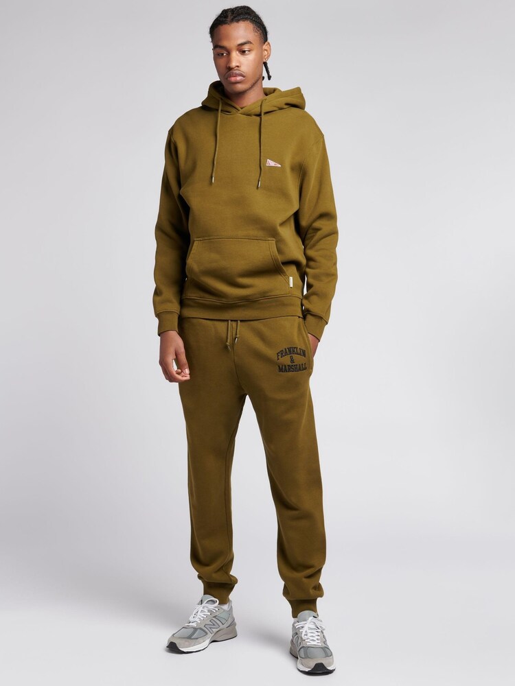 Franklin & Marshall Green Mens 100% Cotton Arch Letter BB Joggers - Image 5 of 5