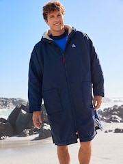 Navy Blue Active Swim Changing Robe Lightweight Jacket - Image 1 of 10