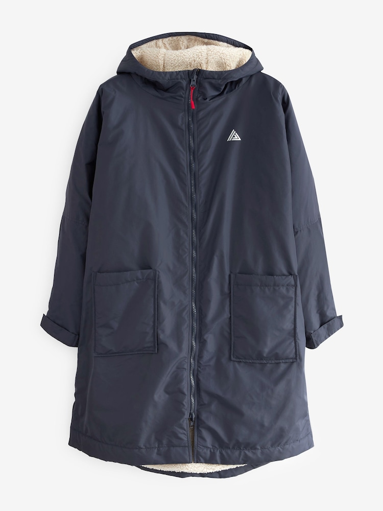 Navy Blue Active Swim Changing Robe Lightweight Jacket - Image 6 of 10