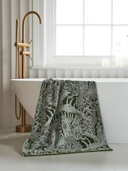 Clarke & Clarke Green Leopardo 100% Cotton Velour Towel - Image 3 of 3
