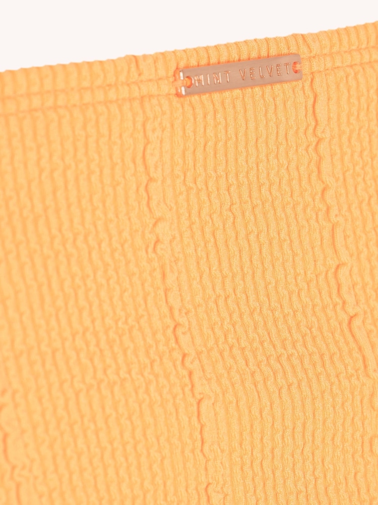Mint Velvet Orange Texture Brazilian Ruched Side Bikini Briefs - Image 5 of 5