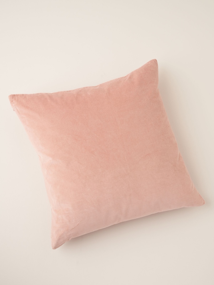 Truly Blush Pink Velvet Square Cushion - Image 2 of 5