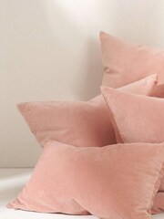 Truly Blush Pink Velvet Square Cushion - Image 3 of 5