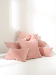 Truly Blush Pink Velvet Square Cushion - Image 4 of 5
