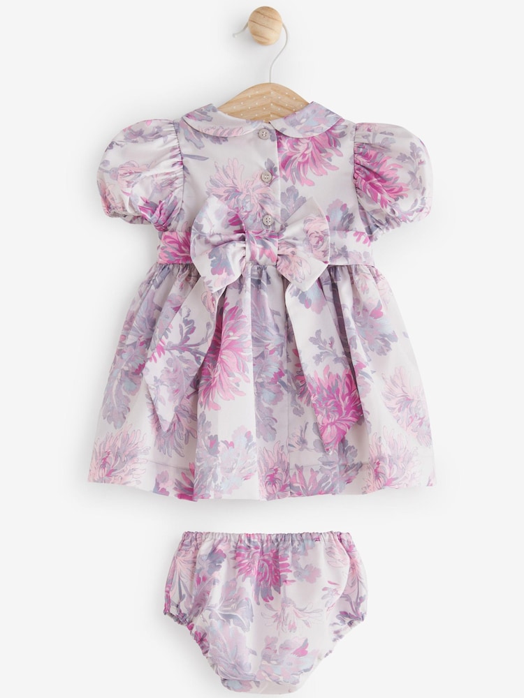 Laura Ashley Pink Newborn Pointon Fields Taffeta Floral Prom Dress - Image 2 of 4