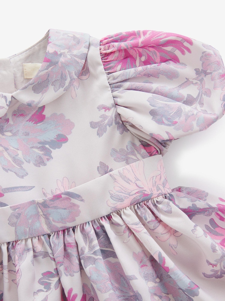 Laura Ashley Pink Newborn Pointon Fields Taffeta Floral Prom Dress - Image 4 of 4
